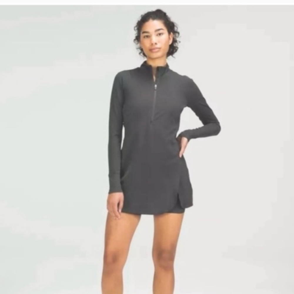 NWT Lululemon Nulux Long Sleeve Tennis Dress Grey Size 6 Built In Shorts.